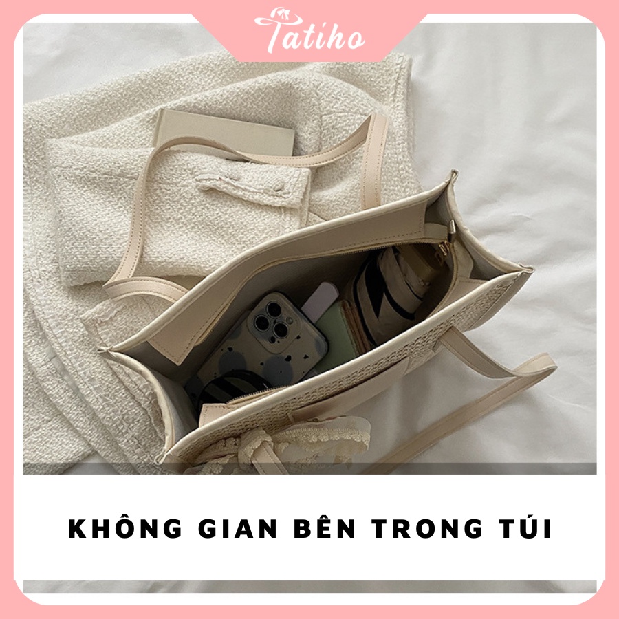 Túi Kẹp Nách (Túi Xách Nữ) Đẹp Thiết Kế Thời Trang Trẻ Trung Công Sở Chất Liệu Cói - Tatiho - Mã TUI61