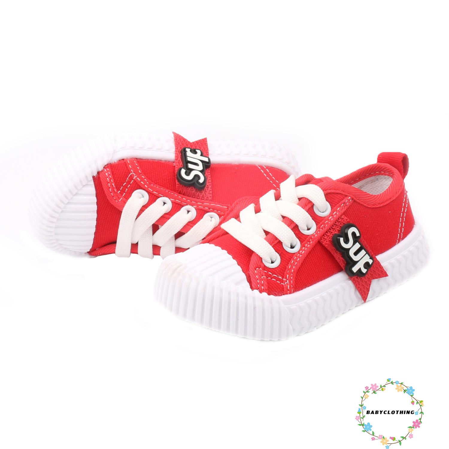 BBCQ-Kids Canvas Shoes Non-slip Sneakers Comfortable Casual Shoes for Toddler School Running
