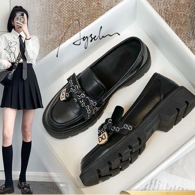 Giày búp bê nữ cổ thấp thời trang in hình nơ thời thượng Giày tiểu thư nữ kiểu dáng thanh lịch