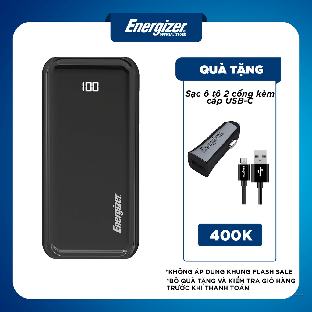 Sạc dự phòng Energizer UE20011PQ - Tích hợp sạc nhanh đa nền tảng, sạc nhanh 2 chiều cổng USB-C