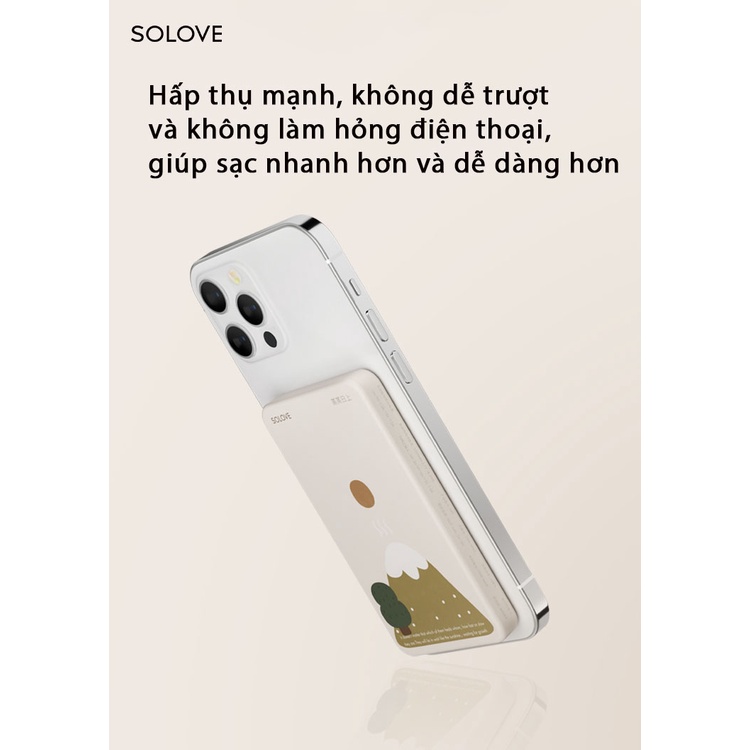 Sạc Dự Phòng Không Dây MagSafe SOLOVE B9 - Hỗ Trợ Sạc Nhanh PD 15W - 20W - Có Thể Sạc Cùng Lúc Nhiều Thiết Bị Tiện Lợi