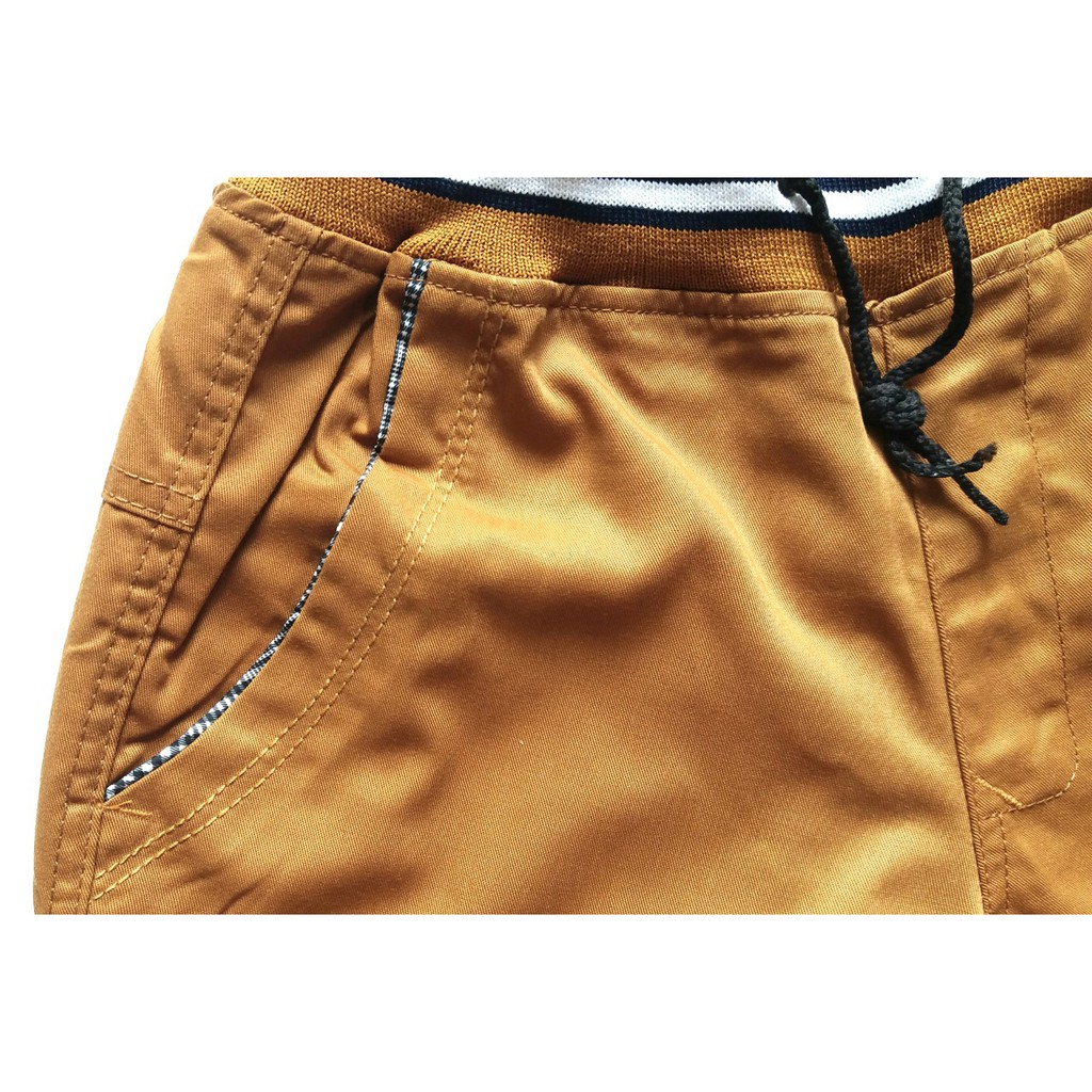 Quần short kaki nam, lưng thun, 100% cotton, vải dày - Hàng VN (Ảnh thật)