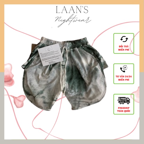 Quần ngủ nữ phối màu phong cách Hàn Quốc, Quần đùi nữ mặc nhà kiểu dáng thoáng mát Laan's Nightwear | BigBuy360 - bigbuy360.vn