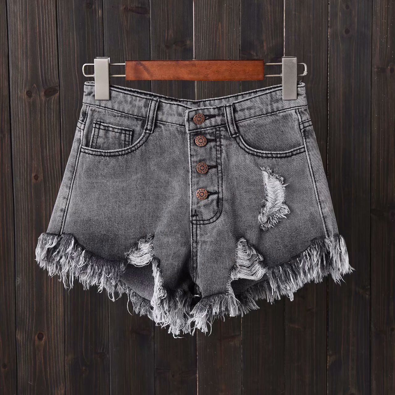 Quần Short Jeans Lưng Cao Mài Rách Thời Trang Cho Nữ | BigBuy360 - bigbuy360.vn