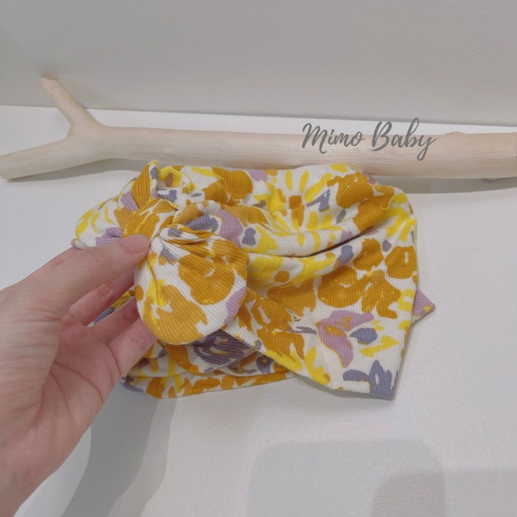 Mũ turban vải cotton co dãn họa tiết sắc màu xinh xắn cho bé gái MTB168 Mimo baby