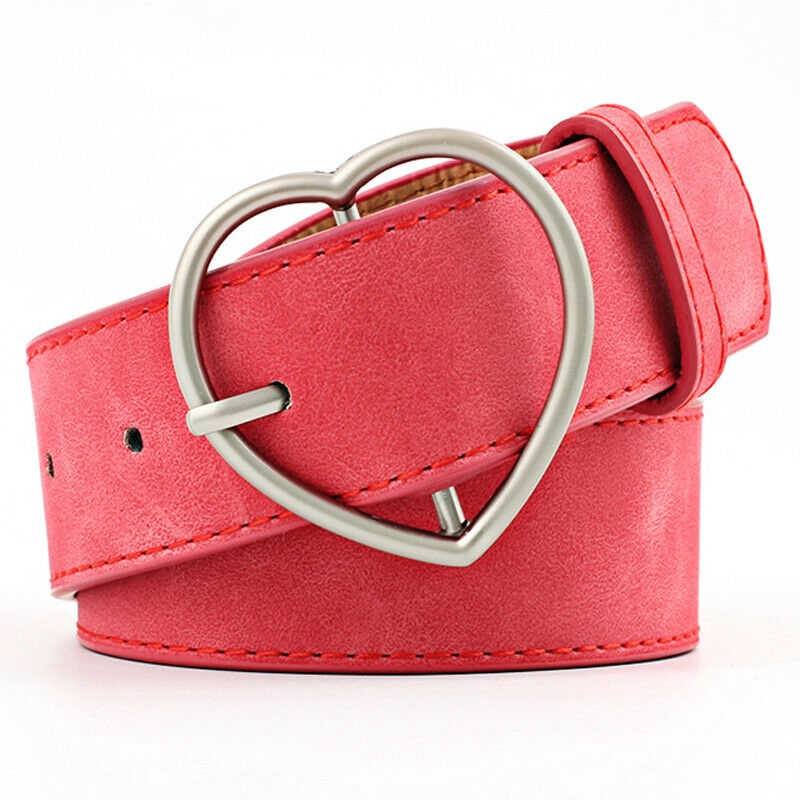 Thắt lưng giả da phối khóa hình trái tim thời trang vintage cá tính cho nữ