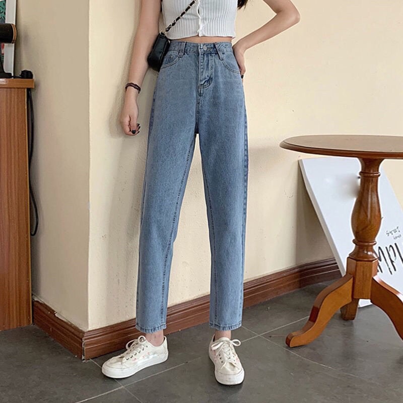 Quần jean nữ bigsize dáng Baggy , chất jean đẹp dày mịn , ko bai nhão ko ra màu khi giặc