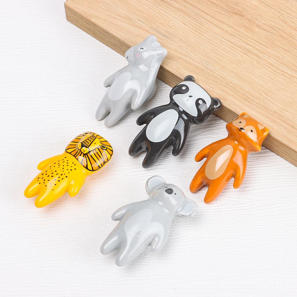 Tay Nắm Cửa Tủ Bằng Sứ Hình Gấu Hoạt Hình Dễ Thương