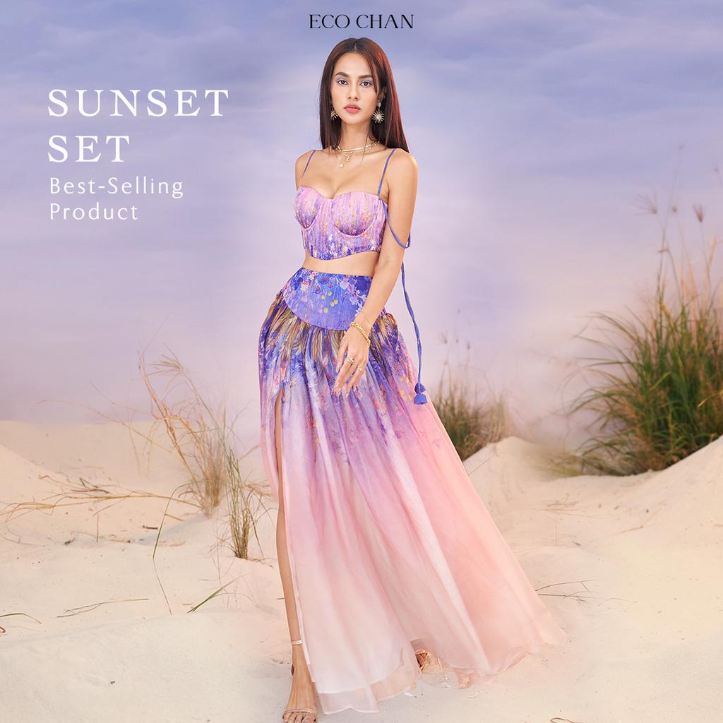 ECO CHAN Sunset set_set đồ thiết kế mang cảm hứng từ hoàng hôn sang trọng, tôn dáng, phiên bản limit