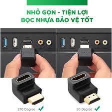 Đầu nối cổng HDMI male sang HDMI female vuông góc 90 độ UGREEN 20109 - Hàngi chính hãng - Bảo hành 18 tháng