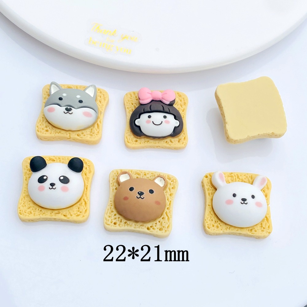 Phụ Kiện Trang Trí Ốp Điện Thoại Hình Bánh Mì Gấu Thỏ Gấu Trúc Dễ Thương