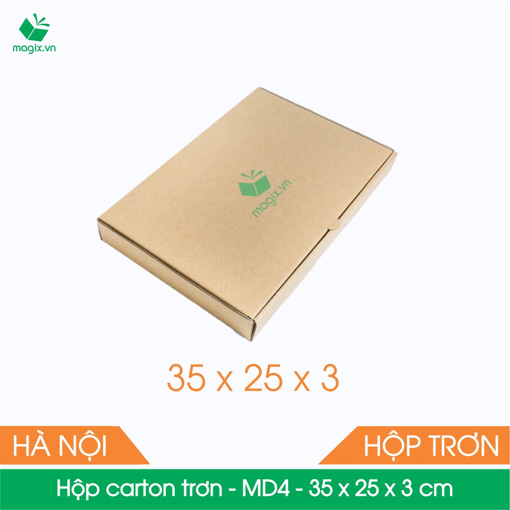 MD4 - 35x25x3 cm - 100 Thùng hộp carton trơn đóng hàng