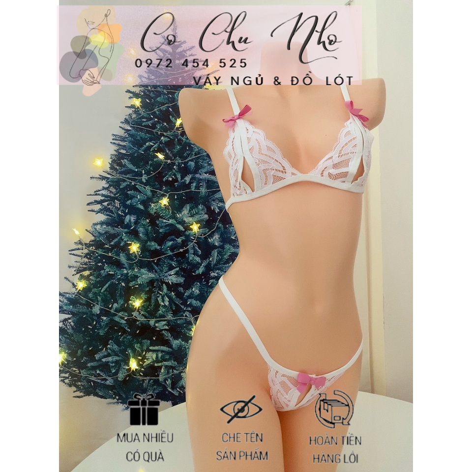 SET02 BỘ ĐỒ LÓT REN LỌT KHE 2 MẢNH REN XUYÊN THẤU GỢI CẢM - cochunhoquan11