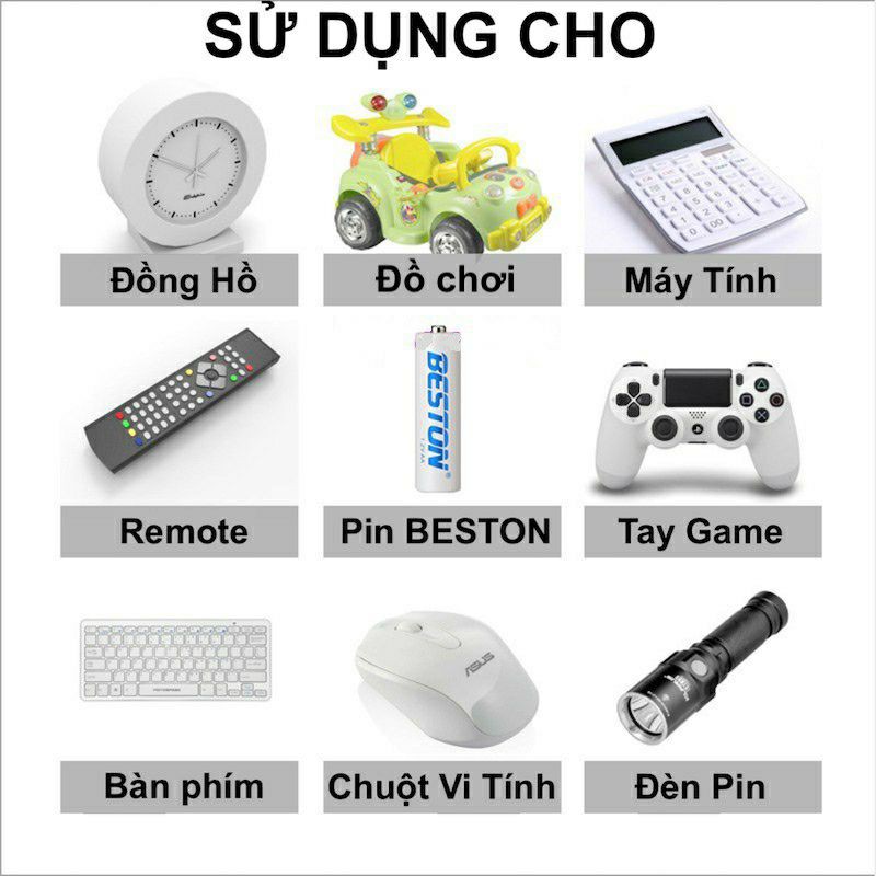 Pin sạc BESTON AA AAA kèm sạc tự ngắt khi đầy, tái sử dụng nhiều lần, tốc Độ Cao Led báo trạng thái sạc (BẢO HÀNH 1 NĂM)