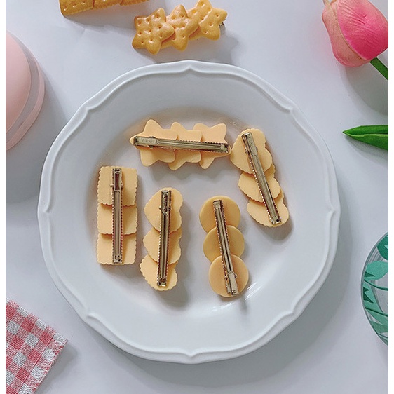 1 Kẹp Tóc Hình Bánh Quy Dễ Thương Cho Bé Gái