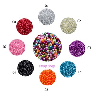Hạt cườm nhựa ngọc trai 6mm nhiều màu có lỗ xỏ 2 đầu  loại tốt làm trang sức phụ kiện handmade Pinky Shop mã HCNT