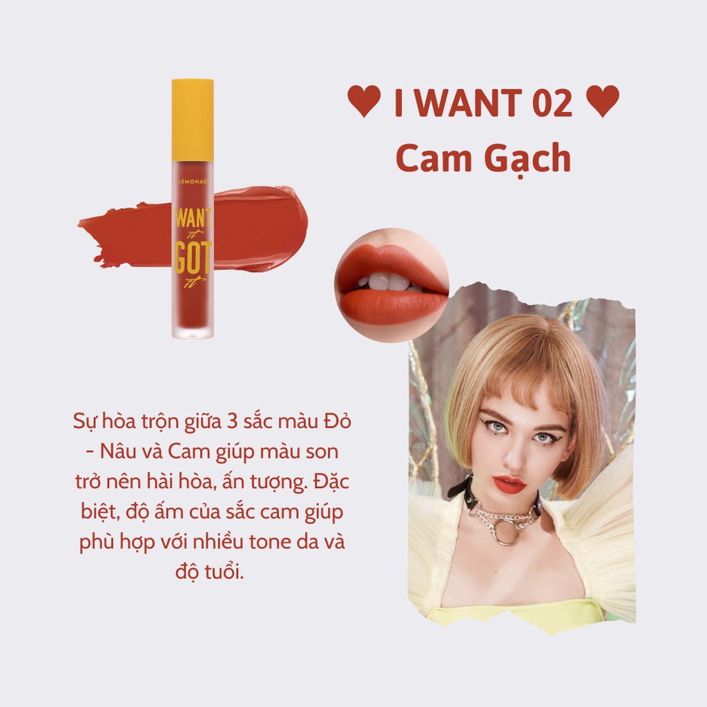 Son kem lì nhẹ môi Lemonade Want It Got It Lip Cream