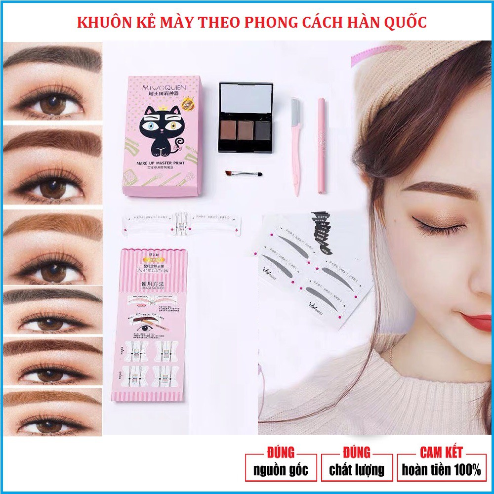 Khuôn kẻ lông mày chân mày,khung kẻ vẽ lông mày Hàn Quốc có thể tạo kiểu bao gồm bút chì kẻ mày và khuân mày