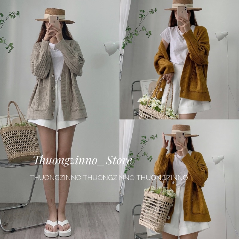 Áo khoác Cadigan dáng dài len thừng form RỘNG OVERSIZE, ÁO LEN CHẤT ĐẸP khoác ngoài