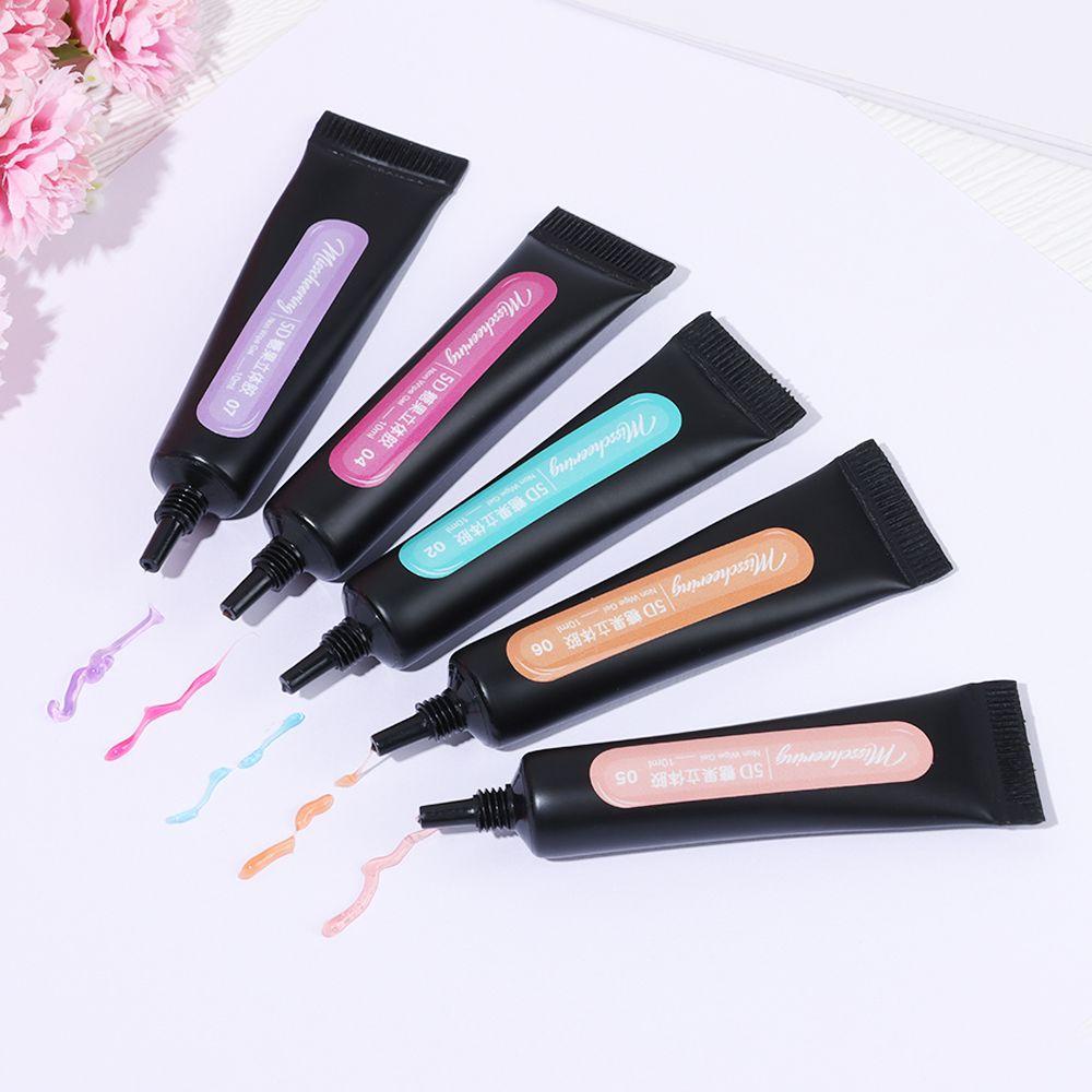 MAX=&gt; Color 5D Pudding Gel Pigmented Paint Painting Polish Nail Polish Non Wipe Gel Full Coverage Manicure Poly UV Gel DIY Drawing Tube Emboss