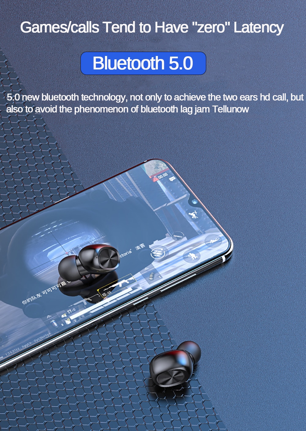Tai nghe Bluetooth 5.0 kết nối không dây B5 Tws Pro 6d 300mah chống thấm nước