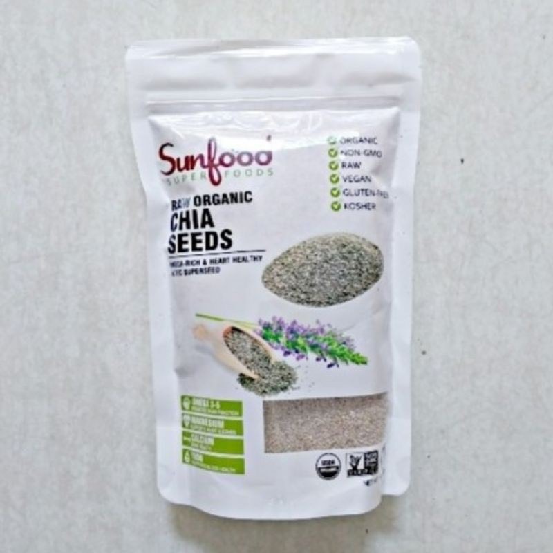 Hạt chia trắng hữu cơ Sunfood Organic Chia Seeds 454g date 1/22