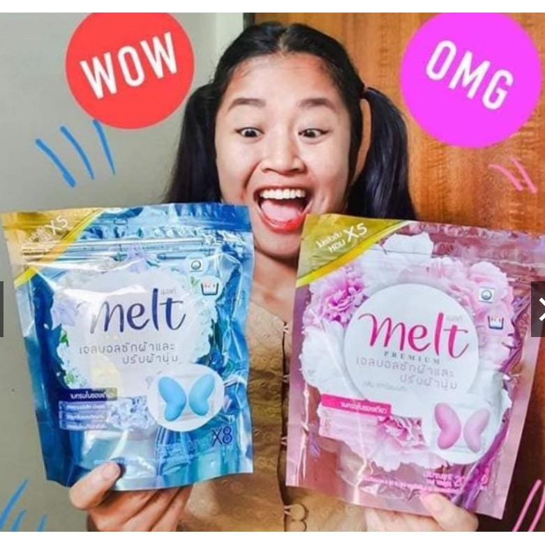 Viên Nước Giặt Xả Quần Áo Cao Cấp MELT 2IN1 Siêu Sạch, Siêu Thơm - Thái Lan