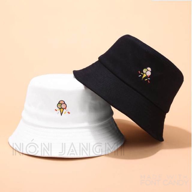 Nón Bucket 1 Mặt Que Kem