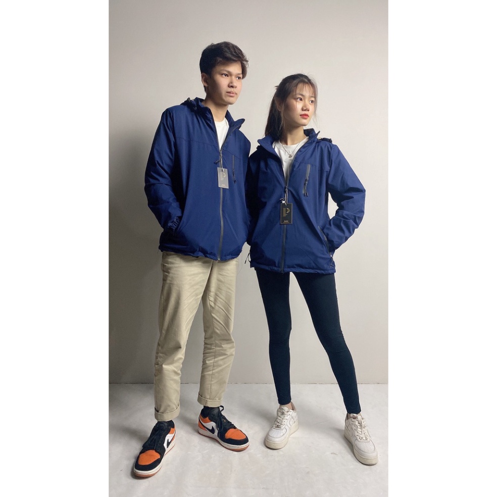 Áo gió nam nữ 3 khóa lót lông vàng loại đẹp giữ ấm tốt, chất gió tráng bạc chống thấm nước không phải màu | BigBuy360 - bigbuy360.vn