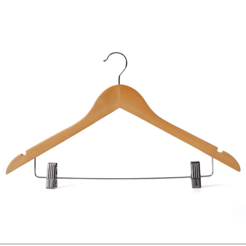 MÓC GỖ TAM GIÁC KÈM KẸP DÙNG TREO SET BỘ NGƯỜI LỚN - MẮC ÁO GỖ - PHỤ KIỆN SHOP