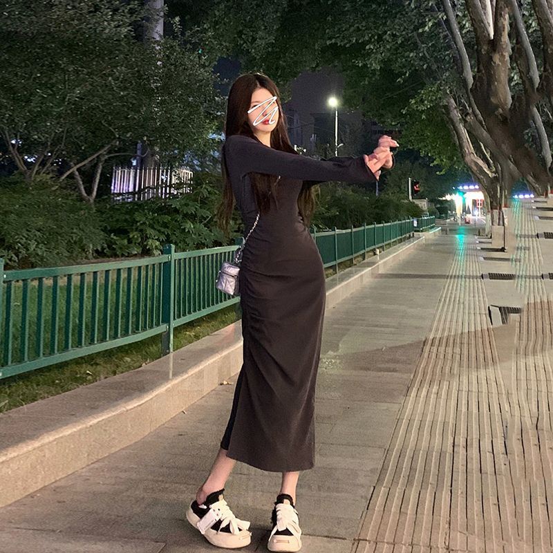 COZOK Váy polo Tay Dài Form Ôm Xẻ Tà Hợp Thời Trang