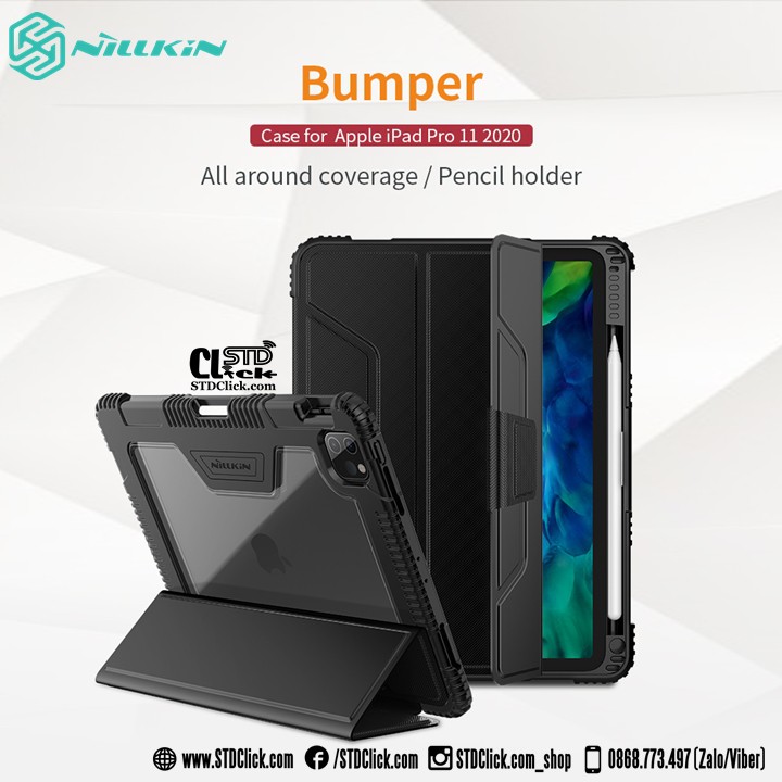 [Mã ELMS5 giảm 7% đơn 300K] BAO DA IPAD PRO 11 2020 NILLKIN BUMPER CHỐNG SỐC CHÍNH HÃNG [NEW SALEOFF]