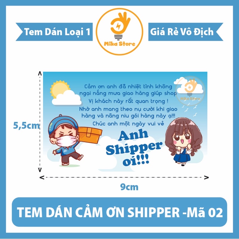 [SẴN] Comb 50 Tem Dán Cảm Ơn Shipper