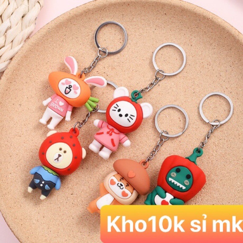 Sỉ 10 móc khoá dây gấu tròn 69k