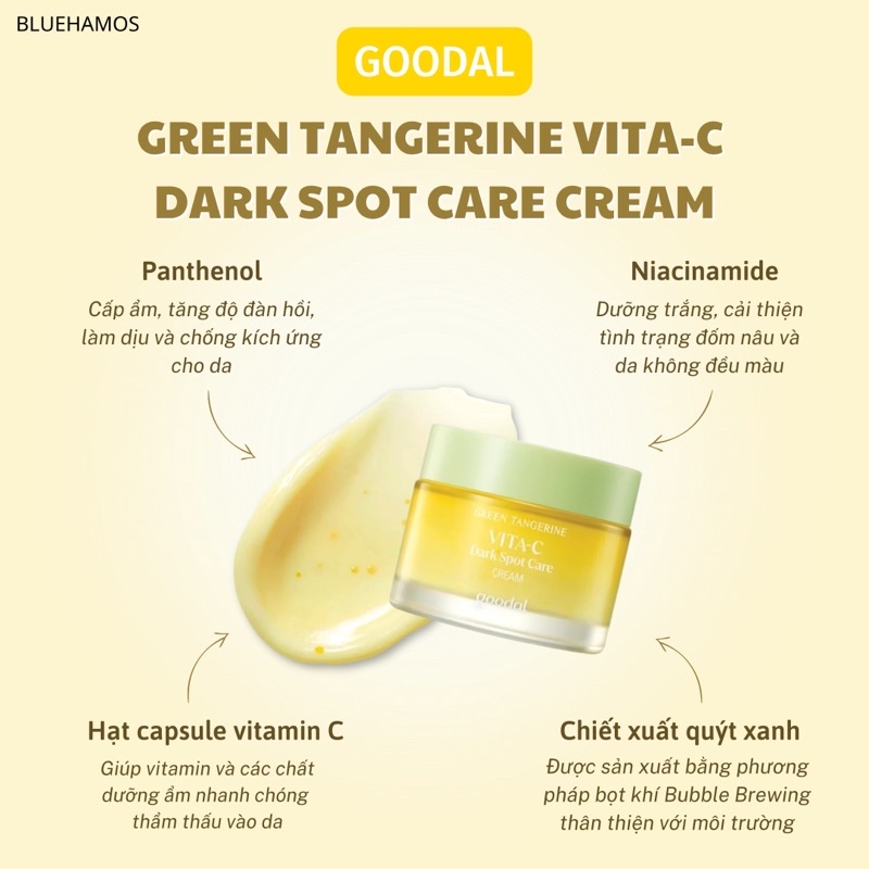Kem dưỡng sáng da mờ thâm Goodal Green Tangerine Vita C Dark Spot Cream 50ml