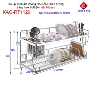KỆ CHÉN DĨA 7T INOX KAG-RT1129