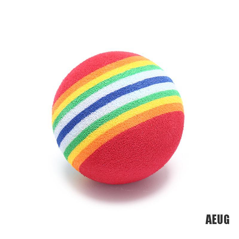 Set 10 Quả Bóng Golf Xốp Họa Tiết Kẻ Sọc Màu Cầu Vồng Hỗ Trợ Luyện Tập