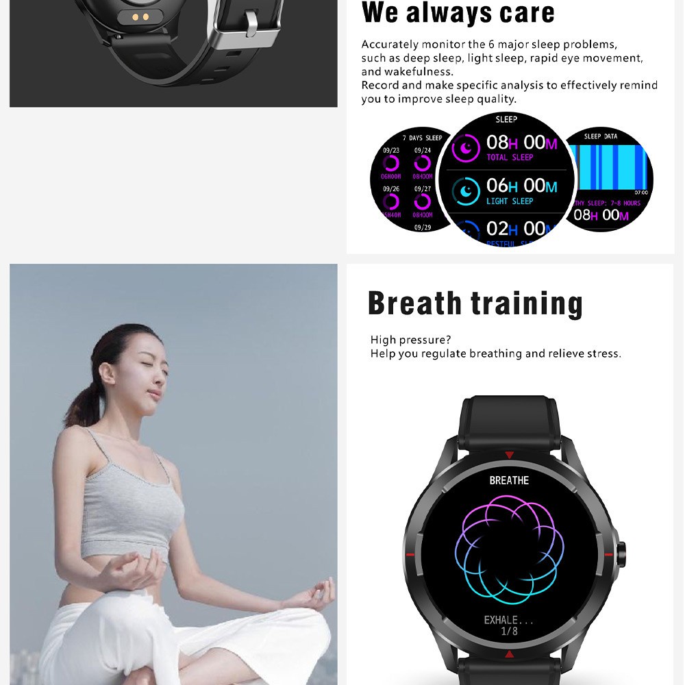 Aolon Q29 360 HD Retina Display ECG PPG IP68 Waterproof Smartwatch 1.32inch 360*360 HD Full Touch Screen Fitness