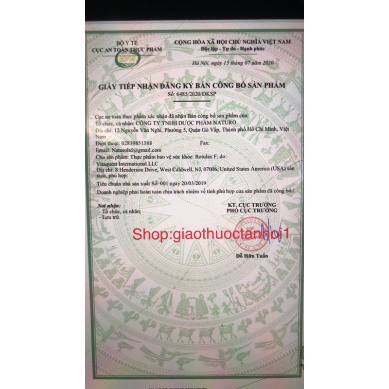 ROTULAX  F - giúp nhuận tràng, phòng chống táo bón, bổ sung chất xơ (usa)