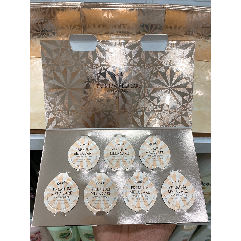 (KIT DÙNG THỬ)Kem Dưỡng Trắng Da CLIO GOODAL PREMIUM MELA CARE AMPOULE CREAM Hàn Quốc 2gx7