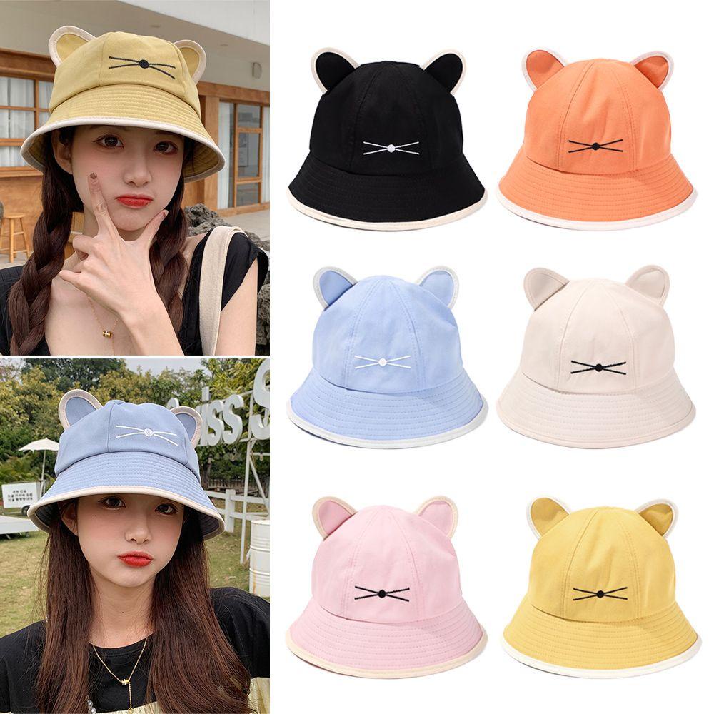 XIANTIN Nón Bucket Hoạ Tiết Mèo Dễ Thương Chống Tia UV