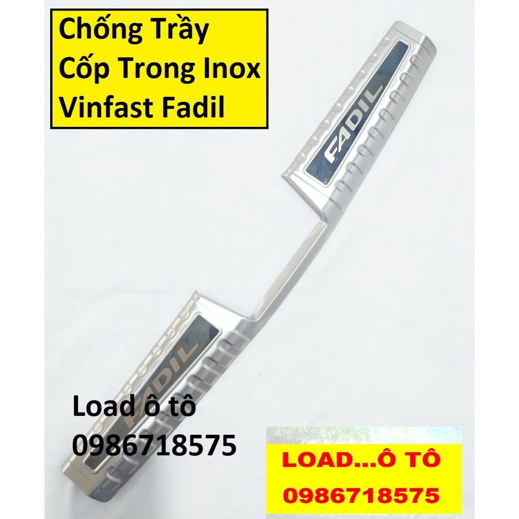 Chống Trầy Cốp Vinfast Fadil 2022-2019 Trong, Ngoài Hàng Inox Có gioăng cao su Ở Cốp Ngoài