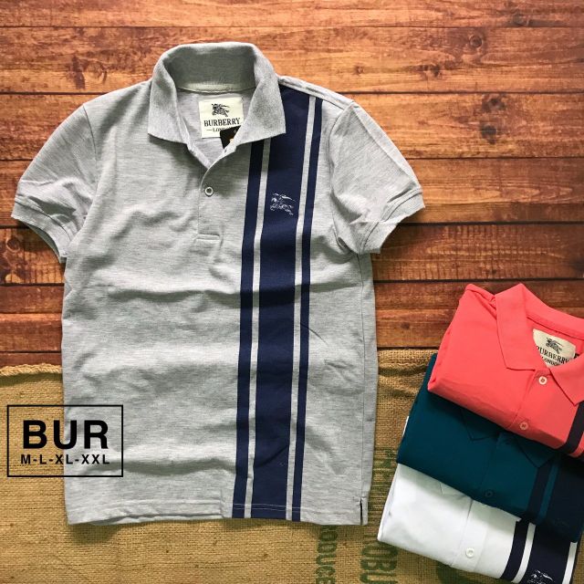 Áo thun nam in Burberry soc 4 màu kèm hình thật khách chụp - Áo ngắn tay có cổ