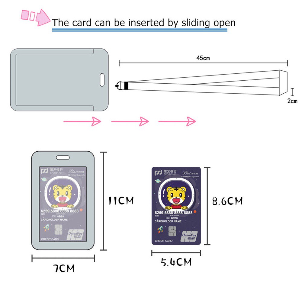 Bao đựng thẻ học sinh/ thẻ đi xe buýt có dây đeo tay kiểu dáng dễ thương cho học sinh