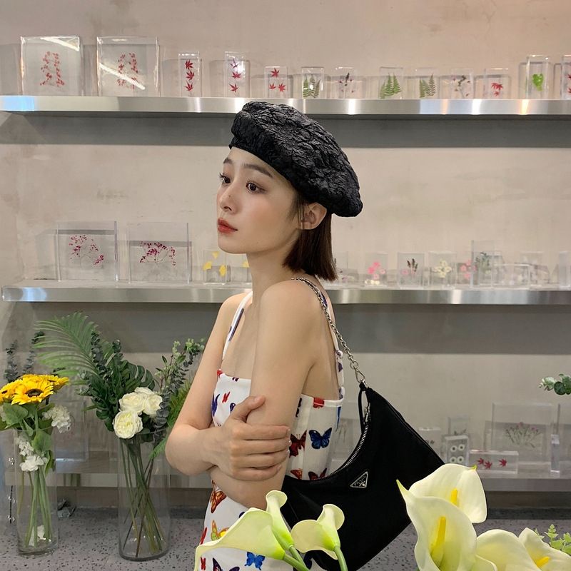 Mũ Beret Vải Gân Lạ Mắt