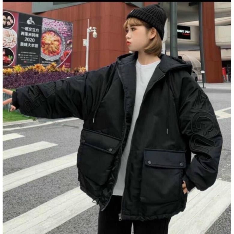 Áo kaki lót lông cừu thêu chữ | BigBuy360 - bigbuy360.vn