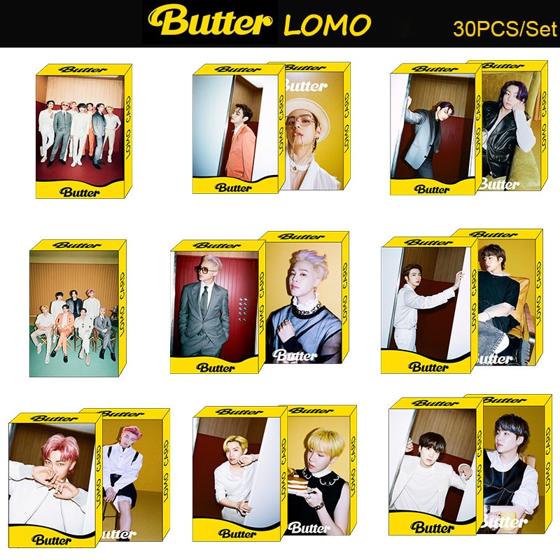 Bộ 30 Tấm Thẻ Hình Lomo In Hình Ca Sĩ Jungkook / Jimin / V / Suga / RM / Jhope / Jin