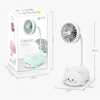 Quạt mini sạc điện đế hình thú