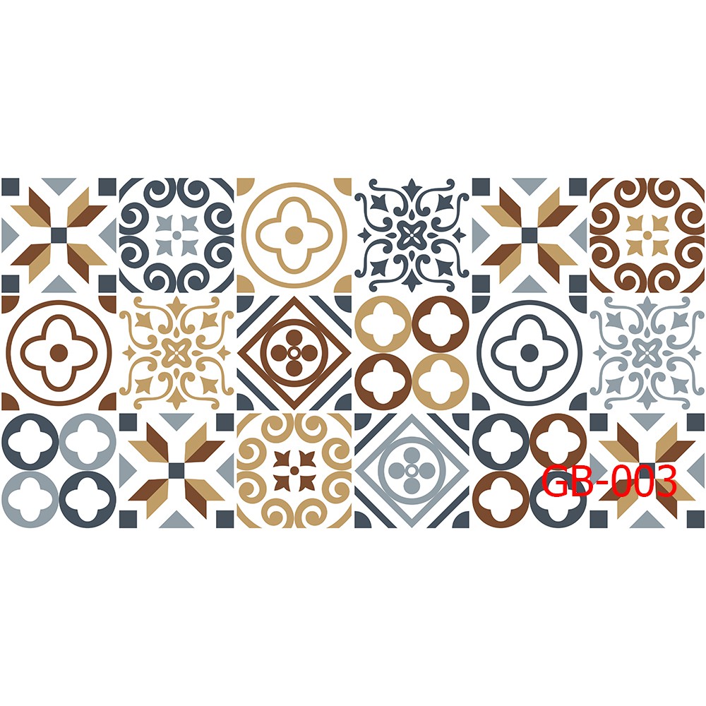 Decal gạch bông dán bếp - set 18 ô