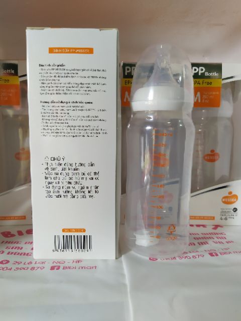 Bình sữa wesser Nano silver cổ nhỏ 60ml; 140ml; 250ml.